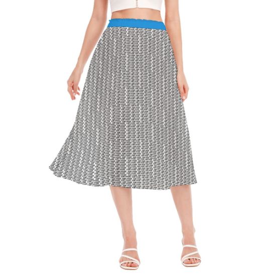 Picture of Scarf Mousey Skirt - Word Pattern Black on White